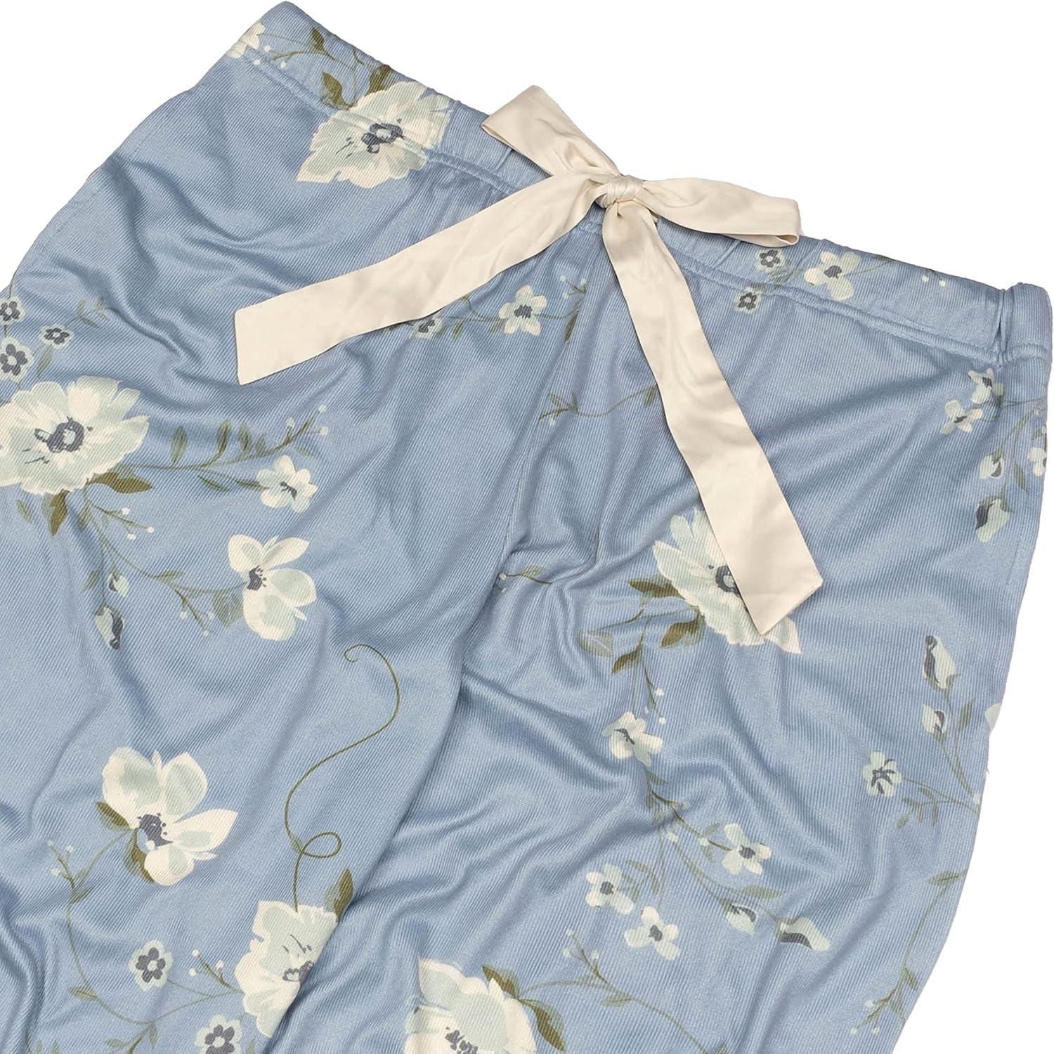 imageDearfoams Womens 2Piece Button Down Pajama Set Soft ampamp Comfortable Nightwear for AdultsBlue Plaid Coat