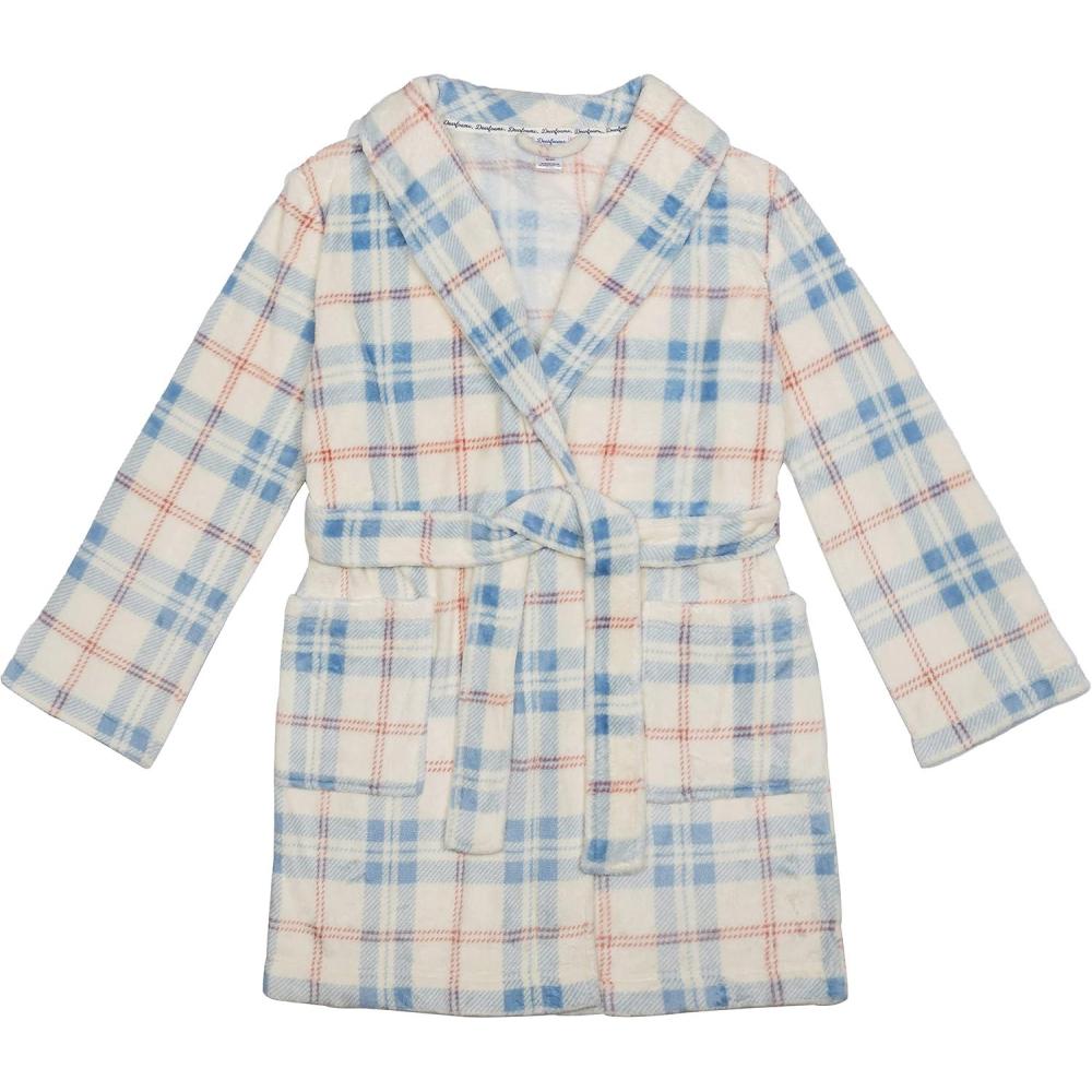 imageDearfoams womens Plush Bathrobe Comfortable Lounge Wear for AdultsPastel Plaid Robe