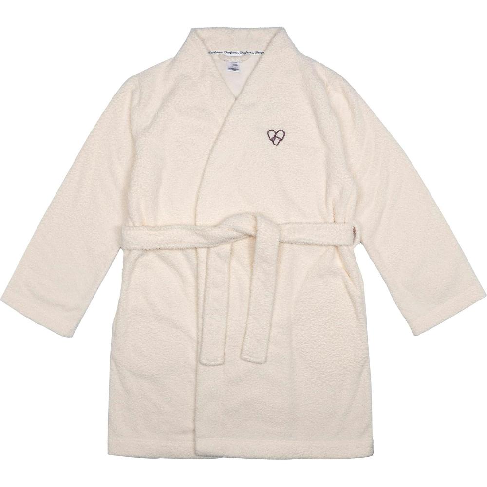 imageDearfoams womens Plush Bathrobe Comfortable Lounge Wear for AdultsTan Slipper Heart