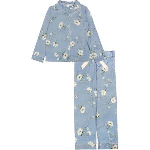 imageDearfoams Womens 2Piece Button Down Pajama Set Soft ampamp Comfortable Nightwear for AdultsBlue Plaid Coat