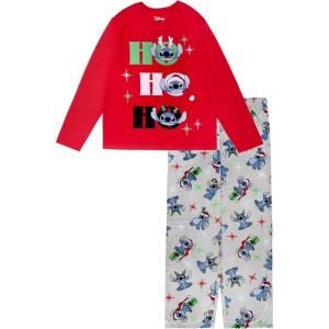 imageDisney mens 2piece Loosefit Pajama Set Soft ampamp Comfortable Holiday Nightwear for FamilyFamstitch Ho Ho Ho