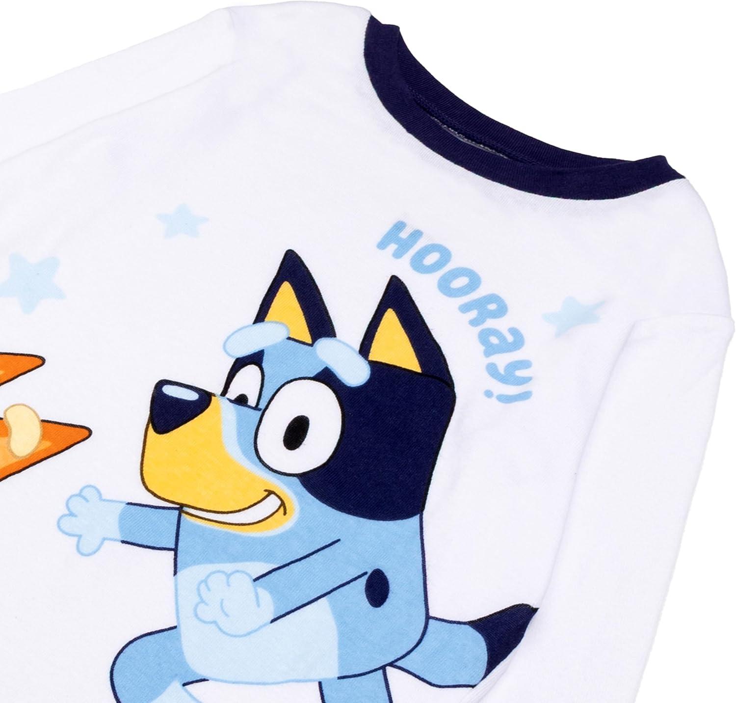 imageBluey Boys 4Piece Snugfit Cotton Pajama Set Soft ampamp Cute for KidsReach for the Stars