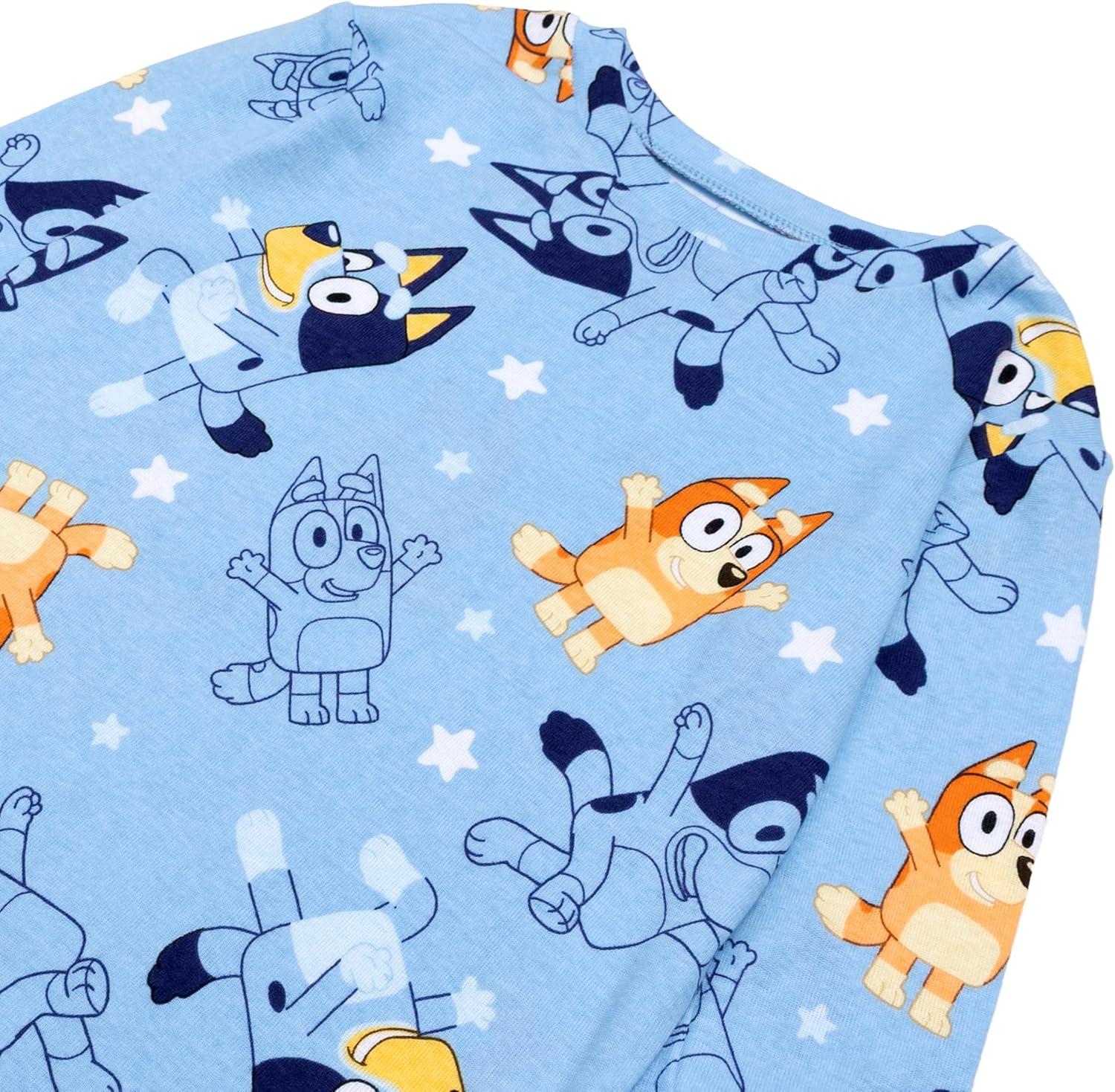 imageBluey Boys 4Piece Snugfit Cotton Pajama Set Soft ampamp Cute for KidsReach for the Stars