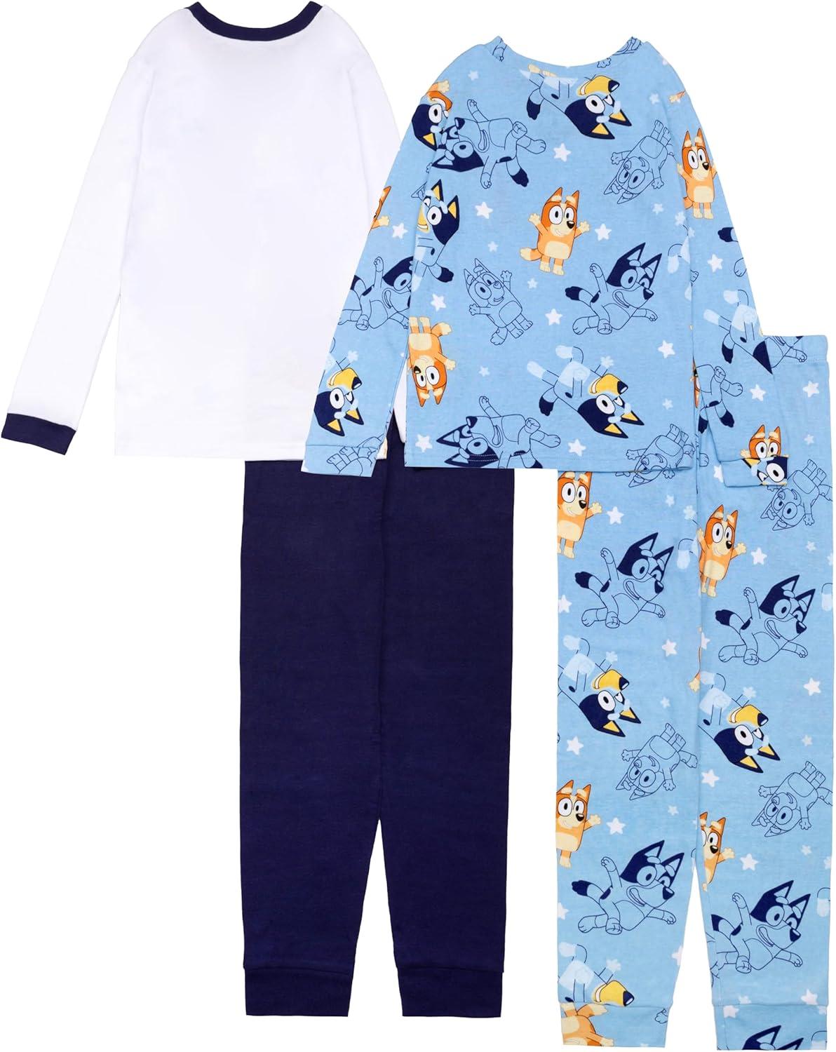 imageBluey Boys 4Piece Snugfit Cotton Pajama Set Soft ampamp Cute for KidsReach for the Stars