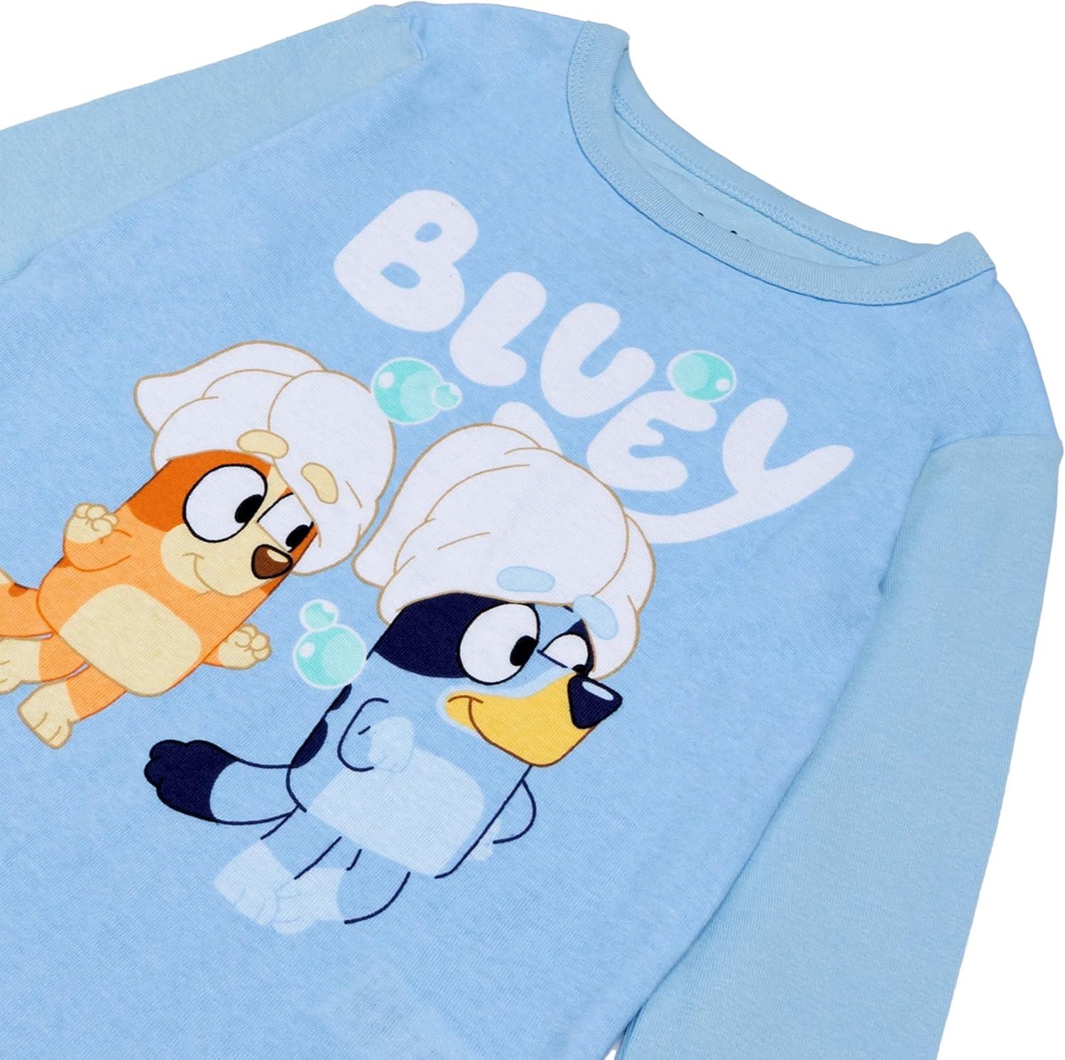 imageBluey Girls 4Piece Snugfit Cotton Pajama Set Soft ampamp Cute for KidsBluey Spa