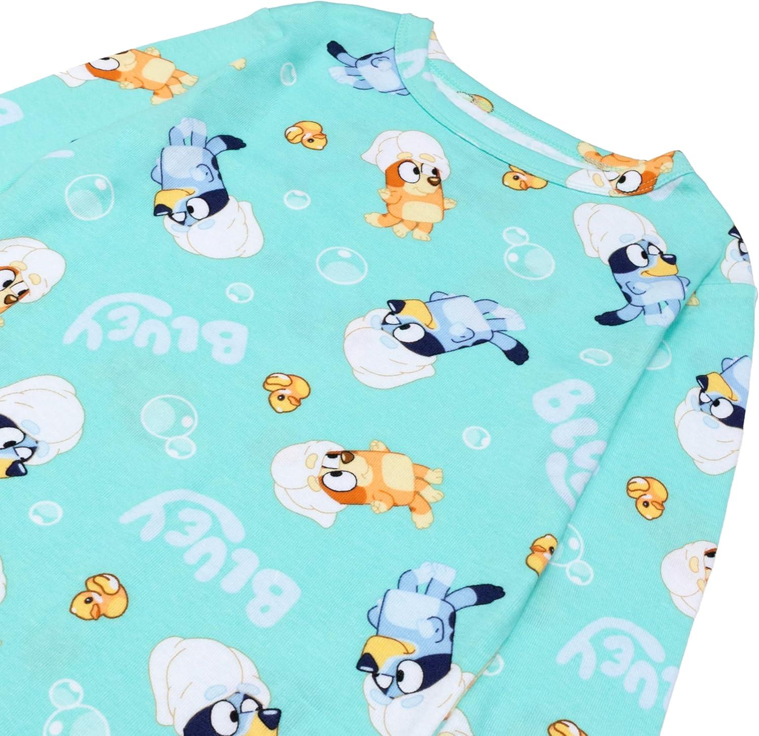 imageBluey Girls 4Piece Snugfit Cotton Pajama Set Soft ampamp Cute for KidsBluey Spa