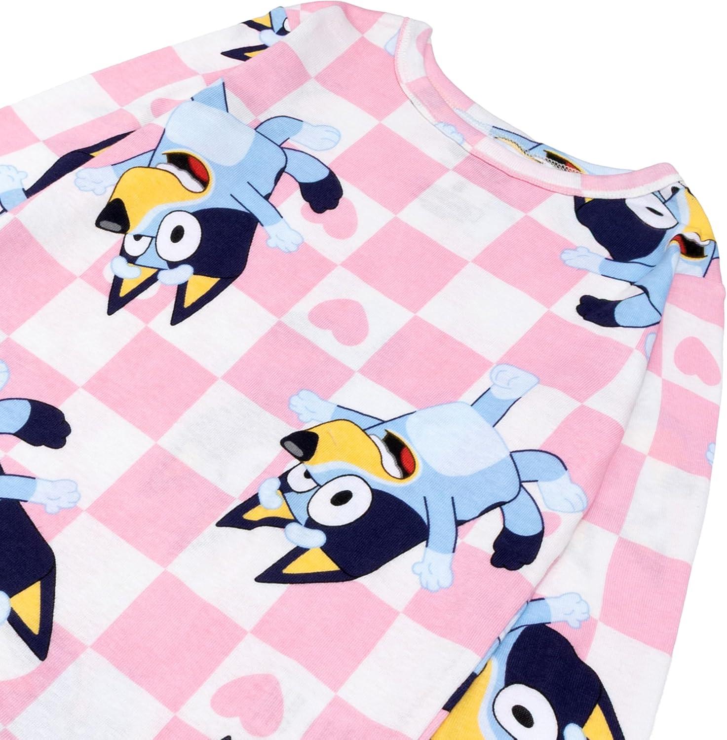 imageBluey Girls 4Piece Snugfit Cotton Pajama Set Soft ampamp Cute for KidsHi Bluey