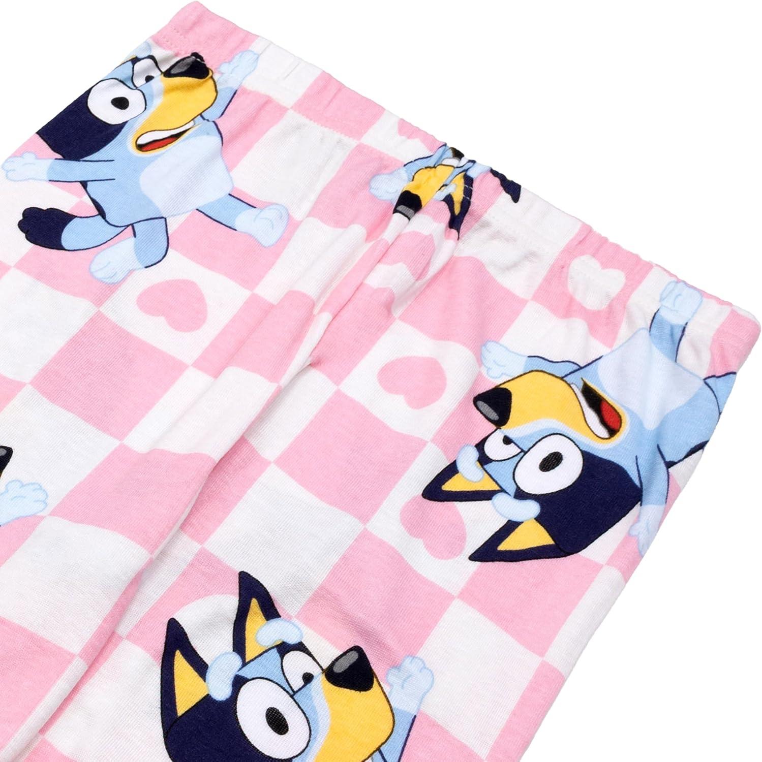 imageBluey Girls 4Piece Snugfit Cotton Pajama Set Soft ampamp Cute for KidsHi Bluey