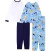 imageBluey Boys 4Piece Snugfit Cotton Pajama Set Soft ampamp Cute for KidsReach for the Stars