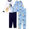 imageBluey Boys 4Piece Snugfit Cotton Pajama Set Soft ampamp Cute for KidsReach for the Stars