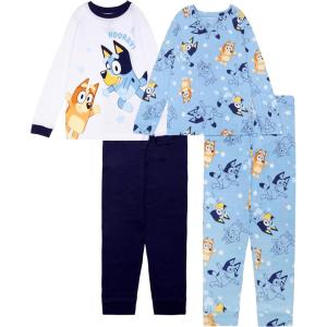 imageBluey Boys 4Piece Snugfit Cotton Pajama Set Soft ampamp Cute for KidsReach for the Stars