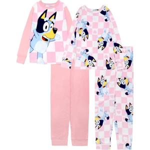 imageBluey Girls 4Piece Snugfit Cotton Pajama Set Soft ampamp Cute for KidsHi Bluey