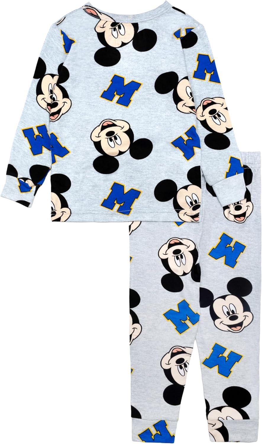 imageDisney Boys 4Piece Snugfit Viscose Pajama Set Soft ampamp Cute for KidsCollage Mickey