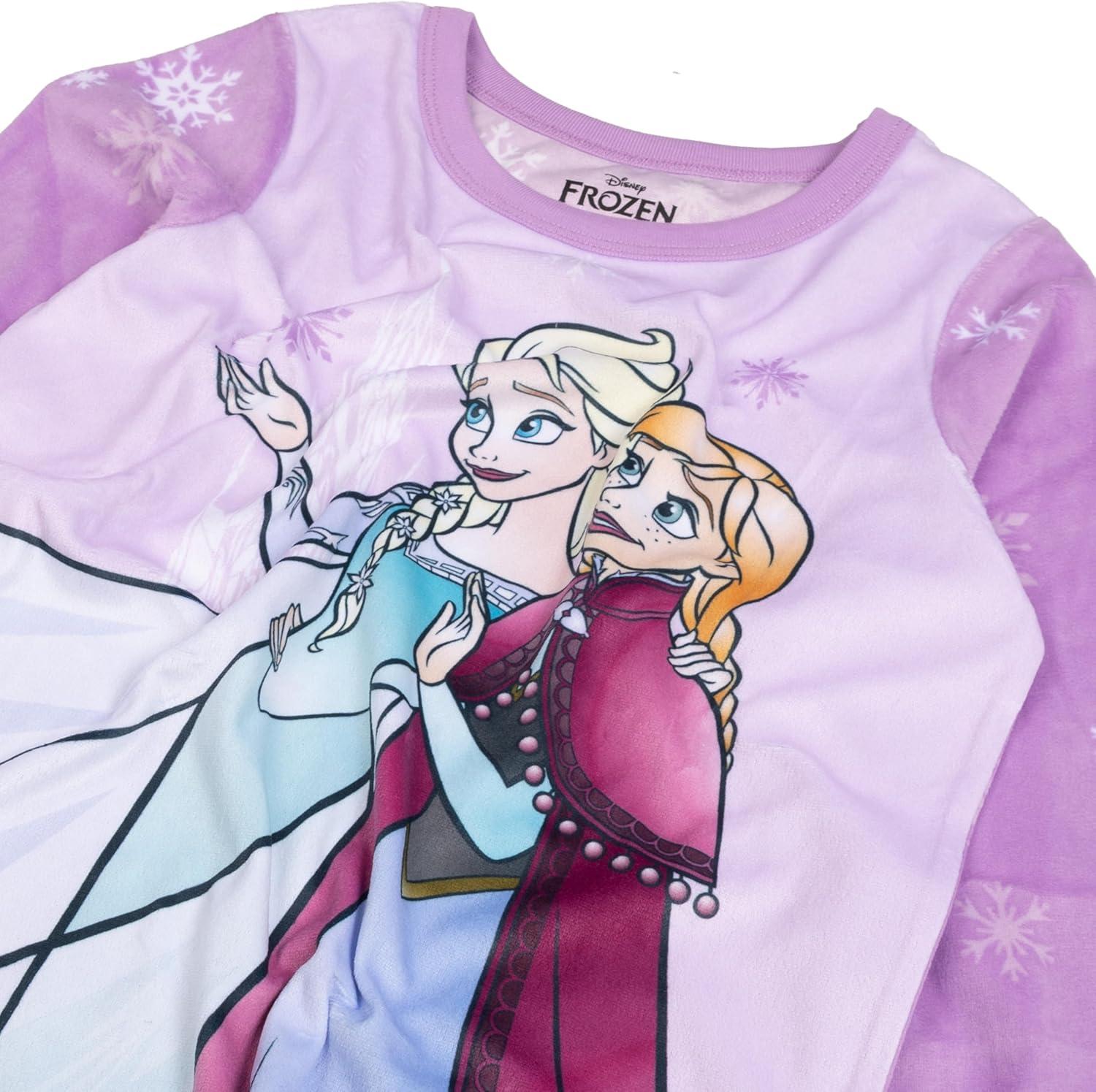 imageDisney girls 3piece Bathrobe ampamp Loosefit Pajama Set Soft ampamp Cute for KidsFrozen Sisters