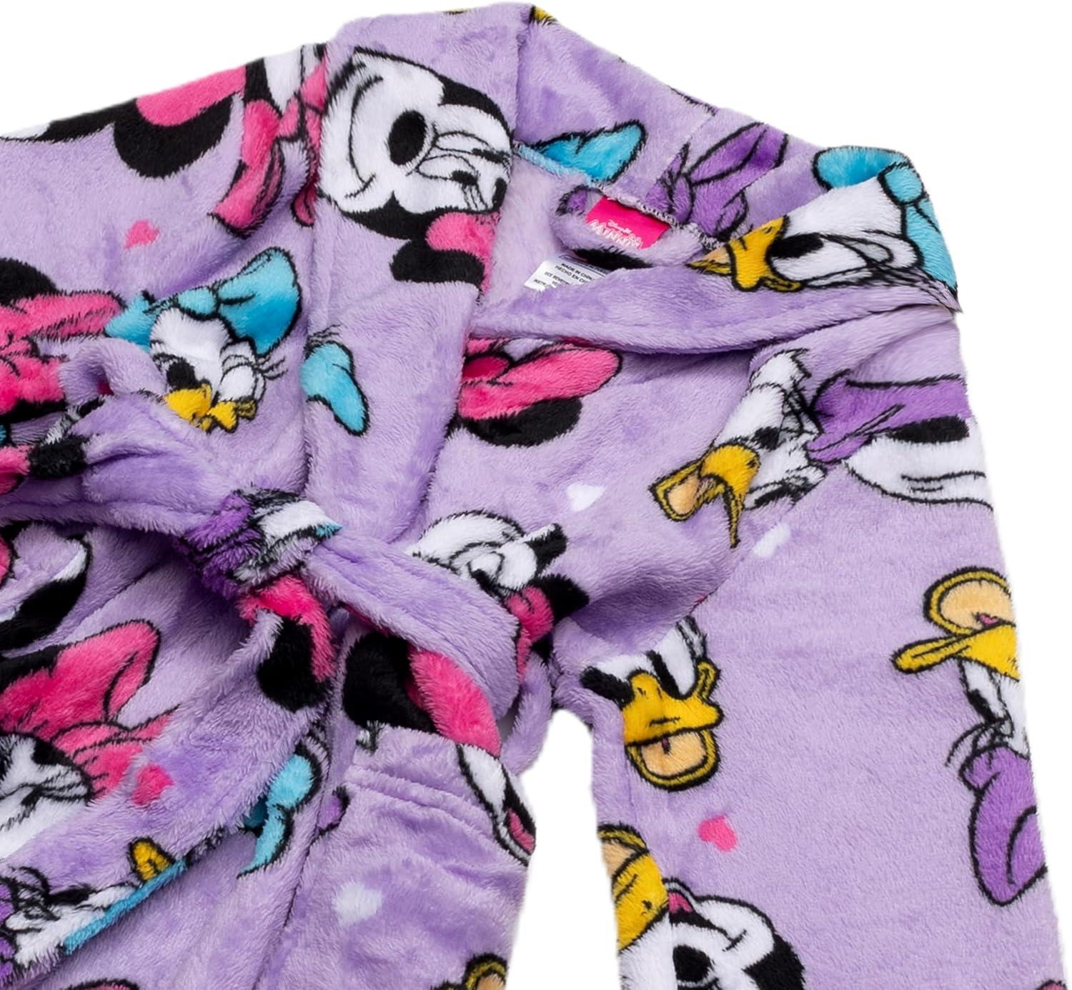 imageDisney girls 3piece Bathrobe ampamp Loosefit Pajama Set Soft ampamp Cute for KidsMinnie Loves