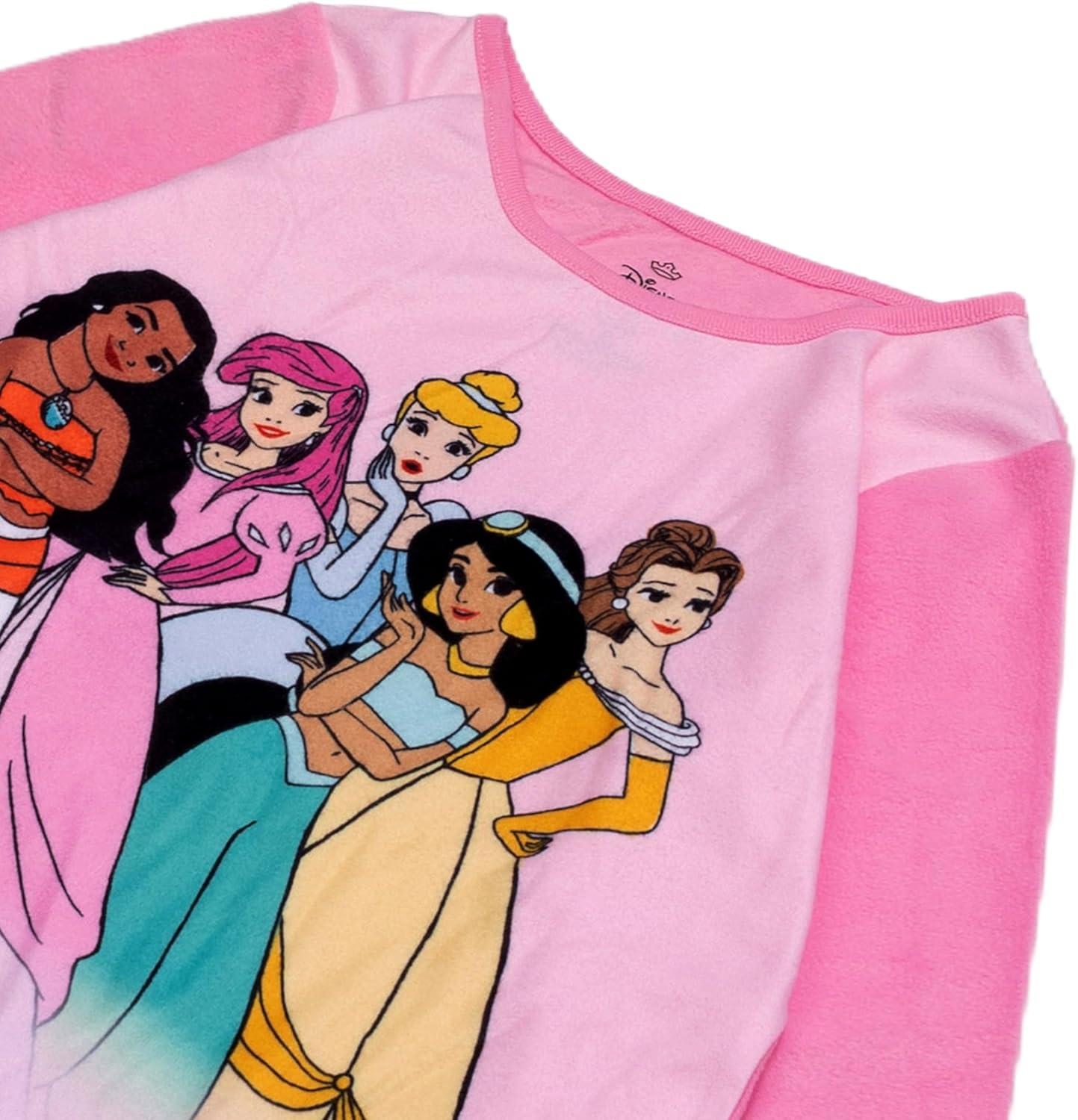imageDisney girls 3piece Bathrobe ampamp Loosefit Pajama Set Soft ampamp Cute for KidsPrincess Crowns