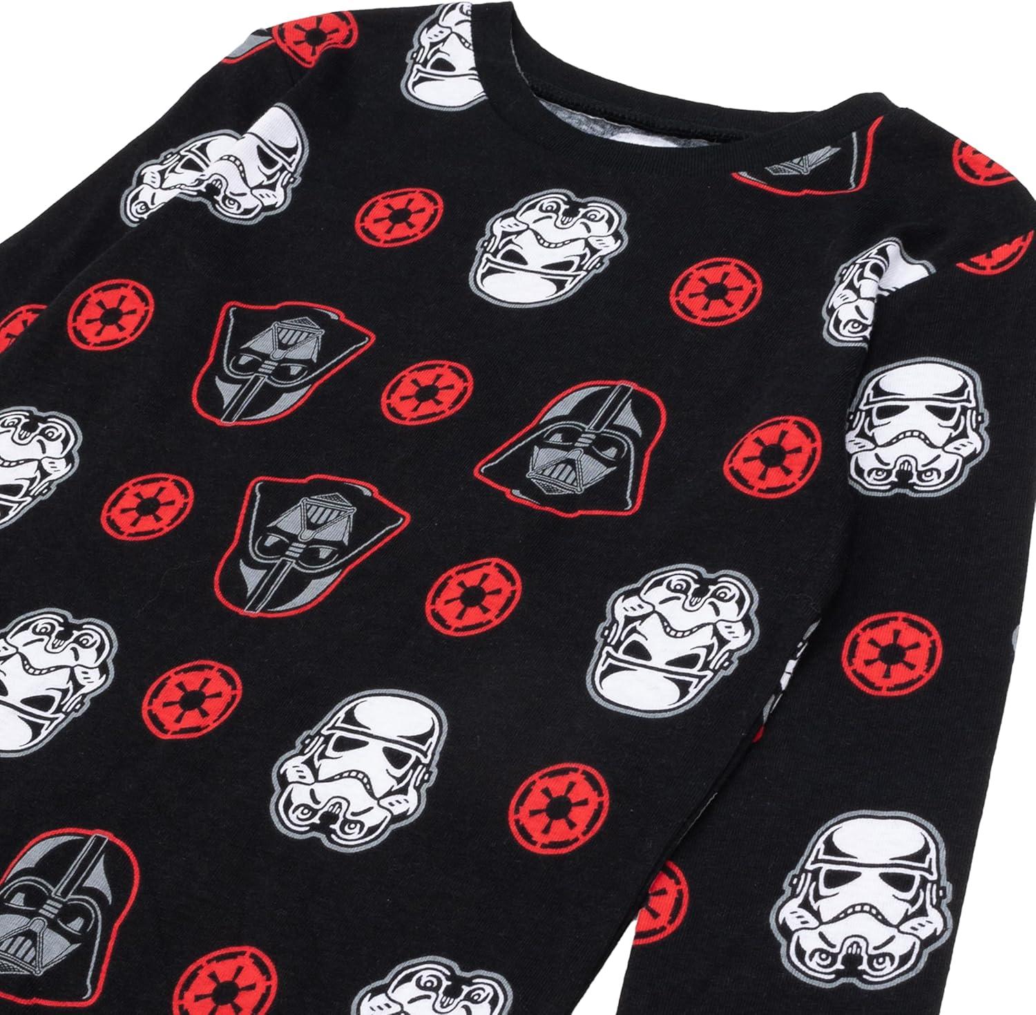 imageSTAR WARS Boys 4Piece Snugfit Cotton Pajama Set Soft ampamp Cute for KidsThe Dark Side