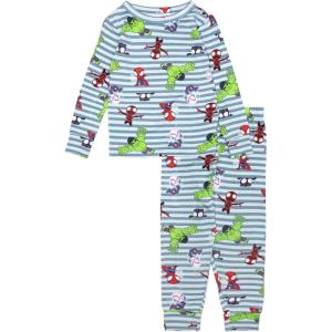 imageMarvel boys 2piece Snugfit Viscose Pajama Set Soft ampamp Cute for KidsHeroes and Stripes