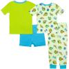 imageNickelodeon Boys 4piece Snugfit Cotton ShortSleeve Matching Pajama Set Soft ampamp Cute for KidsLittle Ninjas