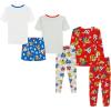 imagePaw Patrol Boys 6Piece Cotton Pajama Set Matching Snugfit Shirt ampamp Pants Soft ampamp Cute for KidsAll Paws on Deck