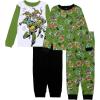 imageNickelodeon Boys 4piece Snugfit Cotton ShortSleeve Matching Pajama Set Soft ampamp Cute for KidsTmnt Dudes