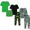 imageMinecraft Boys 6Piece Cotton Pajama Set Matching Snugfit Shirt ampamp Pants Soft ampamp Cute for KidsWild Style Minecraft