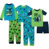 imageMinecraft Boys 6Piece Cotton Pajama Set Matching Snugfit Shirt ampamp Pants Soft ampamp Cute for KidsBlue