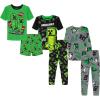imageMinecraft Boys 6Piece Cotton Pajama Set Matching Snugfit Shirt ampamp Pants Soft ampamp Cute for KidsWild Style Minecraft