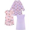 imageDisney girls 3pack Nightgowns Soft amp Cute Pajamas for KidsPrincess Big Story