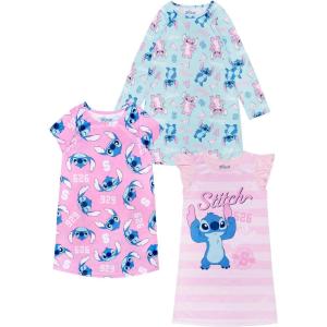 imageDisney girls 3pack Nightgowns Soft amp Cute Pajamas for KidsKeep Growing Stitch