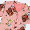 imageDisney Girls 2piece Loosefit Button Down Matching Pajama Set Soft amp Cute for KidsTropical Moana