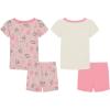 imageDisney Girls 4Piece Snugfit Cotton Matching Pajama Set ShortSleeve Soft amp Cute for KidsBonjour Marie