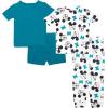 imageDisney boys 4piece Snugfit Cotton Pajama Set Soft amp Cute for KidsMickey and Friends