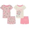 imageDisney Girls 4Piece Snugfit Cotton Matching Pajama Set ShortSleeve Soft amp Cute for KidsBonjour Marie