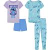 imageDisney Girls 4piece Snugfit Cotton Pajama Set Soft amp Cute for KidsStitch 626