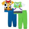 imageDisney boys 4piece Snugfit Cotton Pajama Set Soft amp Cute for KidsBuzz and Woody
