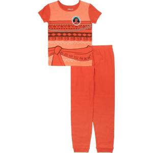 imageDisney Girls 2piece Snugfit Cotton Holiday Pajama Set Soft amp Cute for KidsMoana
