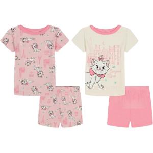 imageDisney Girls 4Piece Snugfit Cotton Matching Pajama Set ShortSleeve Soft amp Cute for KidsBonjour Marie