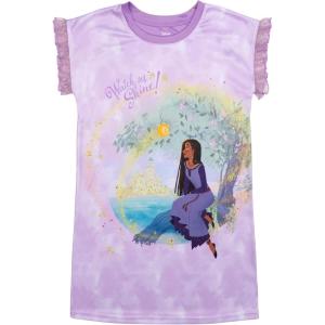 imageDisney Girls Dress Nightgown ShortSleeve Fantasy Gown Soft amp Cute Pajamas for KidsShining Wish