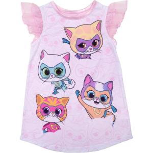 imageDisney Girls Dress Nightgown ShortSleeve Fantasy Gown Soft amp Cute Pajamas for KidsSuper Kitties Fun