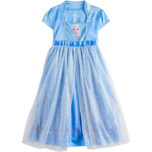 imageDisney Girls Princess Dress Nightgown Fantasy Gown Soft amp Cute Pajamas for KidsElsa  Elegant Blue