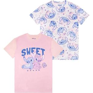 imageDisney Lilo amp Stitch Girls 2Pack Nightgown Comfortable ShortSleeve Nightwear Soft amp Cute Pajamas for KidsSweet Stitch Team