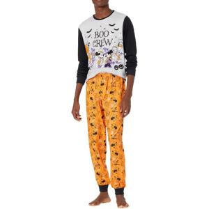 imageDisney Men Mickey Mouse 2Piece LooseFit Pajamas SetFammickey Boo Crew