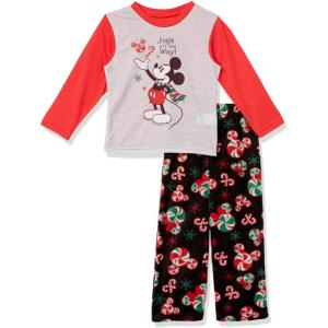 imageDisney Men Mickey Mouse 2Piece LooseFit Pajamas SetFammickey Candy Cane