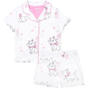 imageDisney Minnie Mouse Girls 2Piece Loosefit Button Down Matching Pajama Set Soft amp Cute for KidsAdorable Marie