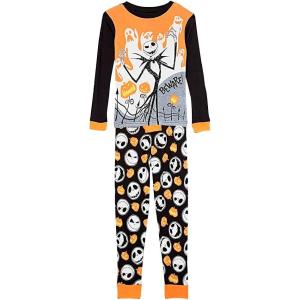 imageDisney Unisex Kids 2piece Snugfit Cotton Holiday Matching Pajama Set Soft amp Cute for KidsBeware Jack