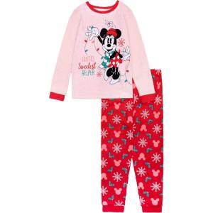 imageDisney Unisex Kids 2piece Snugfit Cotton Holiday Matching Pajama Set Soft amp Cute for KidsSweetest Helper