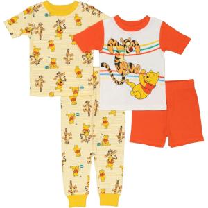 imageDisney boys 4piece Snugfit Cotton Pajama Set Soft amp Cute for KidsStripe Fun