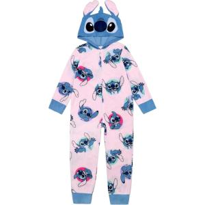 imageDisney girls Hooded Blanket Sleeper Comfortable Pajamas Soft amp Cute for KidsPink  Blue Stitch