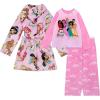 imageDisney Girls 3piece Bathrobe amp Loosefit Pajama Set Soft amp Cute for KidsPrincess Crowns